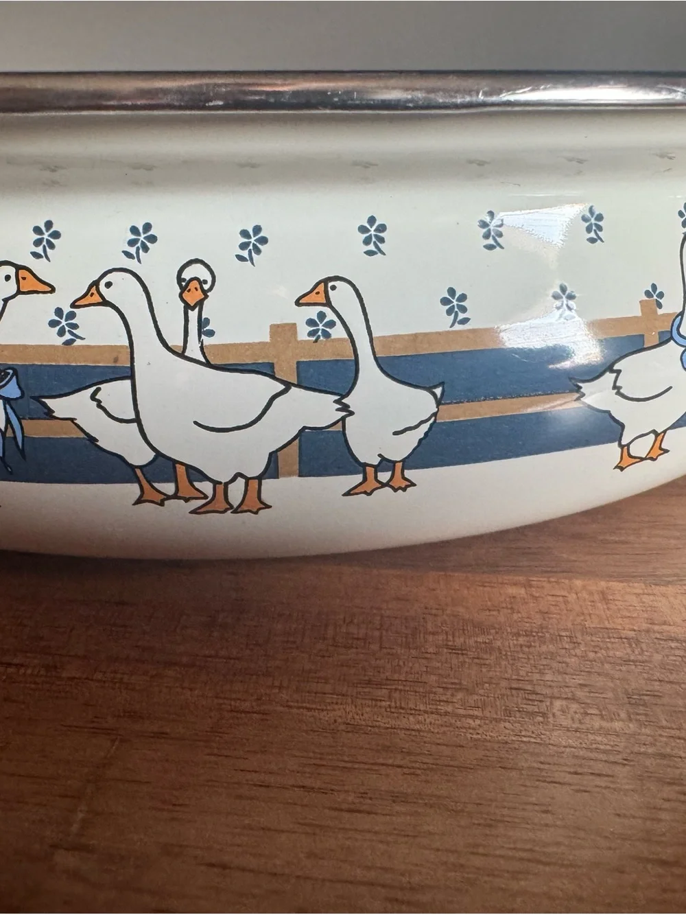 Vintage Country Goose Enamel 9